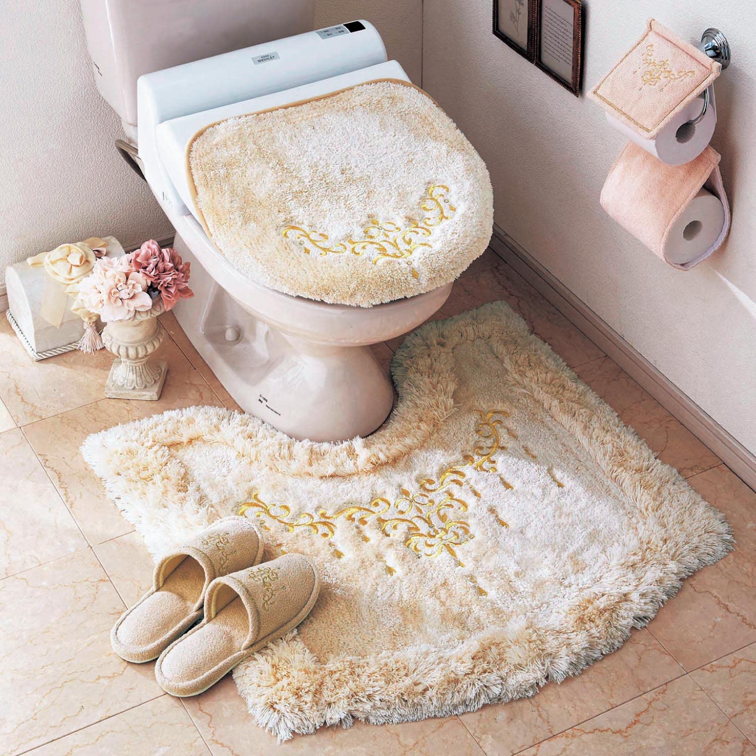 ヨーロピアンスタイルの英国スタイルのトイレシートクッショントイレトイm Amazon｜[ベルメゾン] トイレマット ラインストーン 刺繍 エレガント